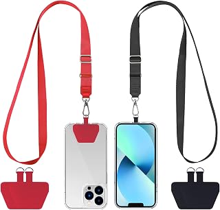CACOE Phone Lanyard, Black+Red, 2 Pcs
