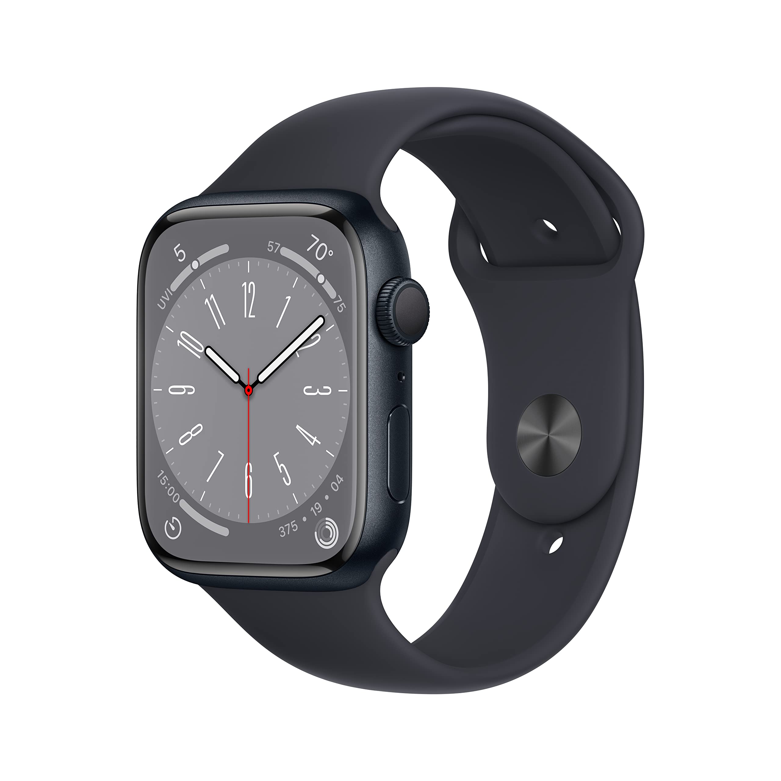Apple Watch Series 8 [GPS, 45mm] - Midnight Aluminum Case with Midnight Sport Ba