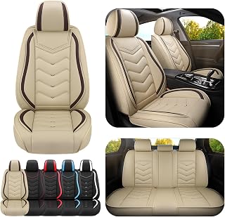 Car Seat Covers for Nissan Altima 2001-2025, Premium Nappa Leather Car Seat Cover, Stylish Sport Seat Covers， Automobile Seat Cover Sets.(Standard 5 Seats/Beige)