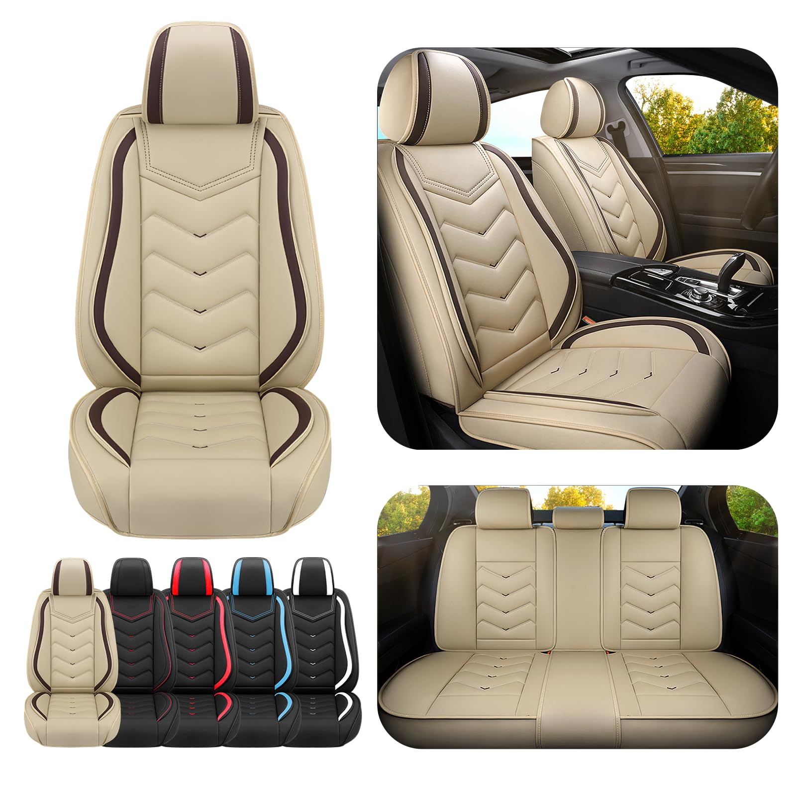 Car Seat Covers for Nissan Altima 2001-2025, Premium Nappa Leather Car Seat Cove