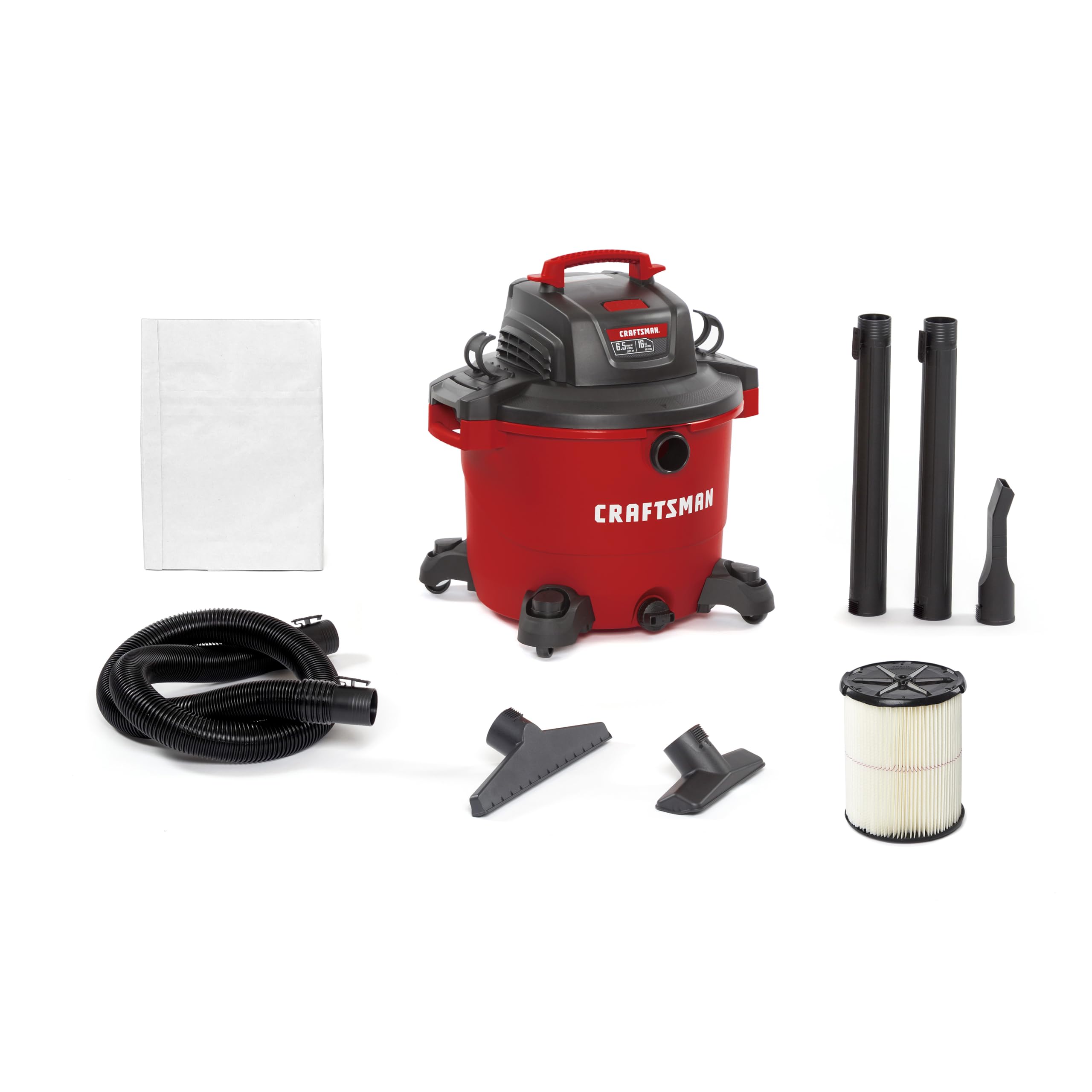 CRAFTSMAN CMXEVBE17595 16 Gallon 6.5 Peak HP Wet Dry Shop Vacuum | Heavy-Duty We