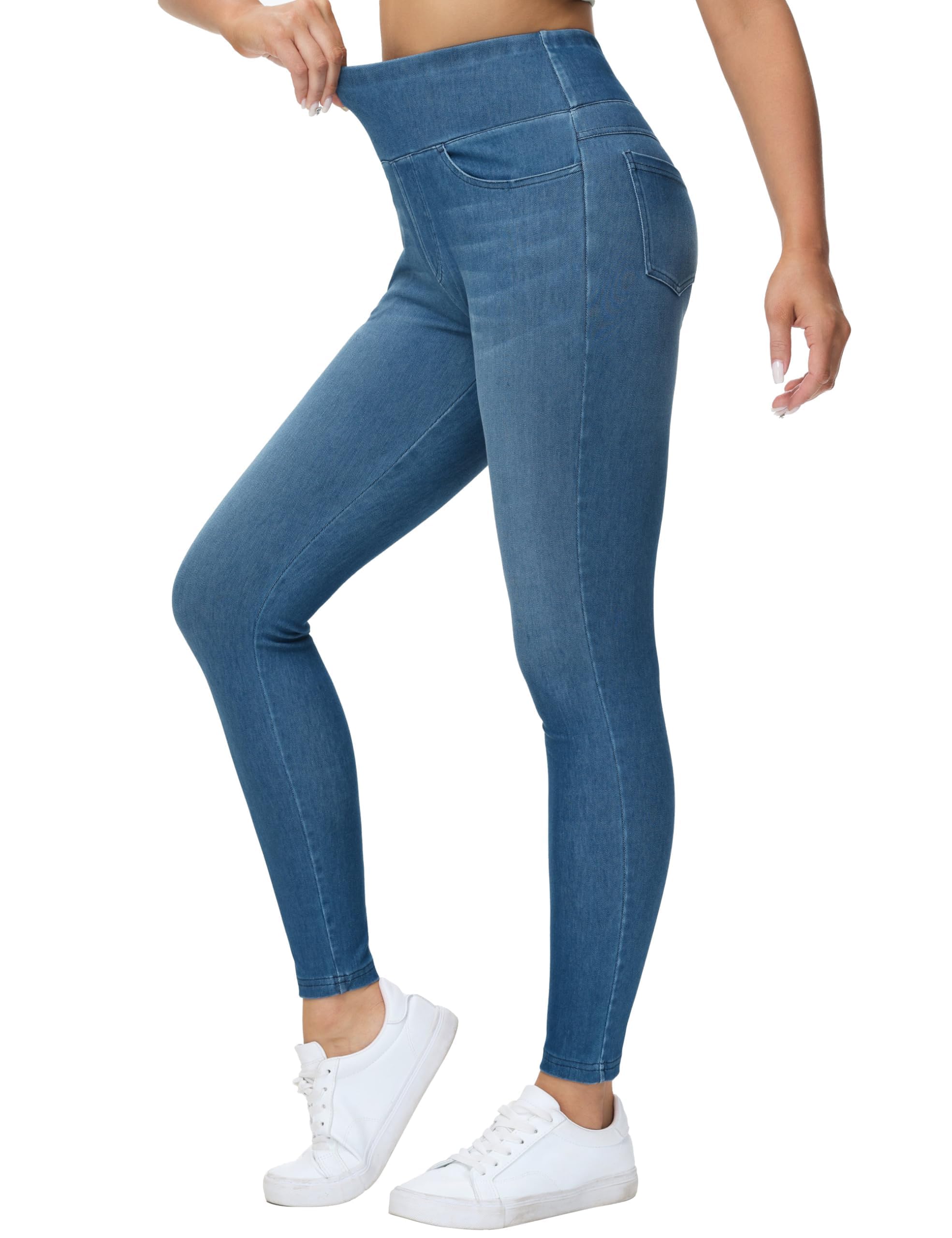 THE GYM PEOPLE Women's Jeggings Stretch High Waist Skinny Jeans with