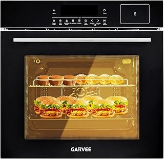 Garvee 24" Single Wall Oven, 2.5 Cu.ft. Electric Wall Oven with 8 Cooking Functions, 3000W Convection Oven in Stainless Steel, Touch Control, Timer, Safety Lock, ETL Certified