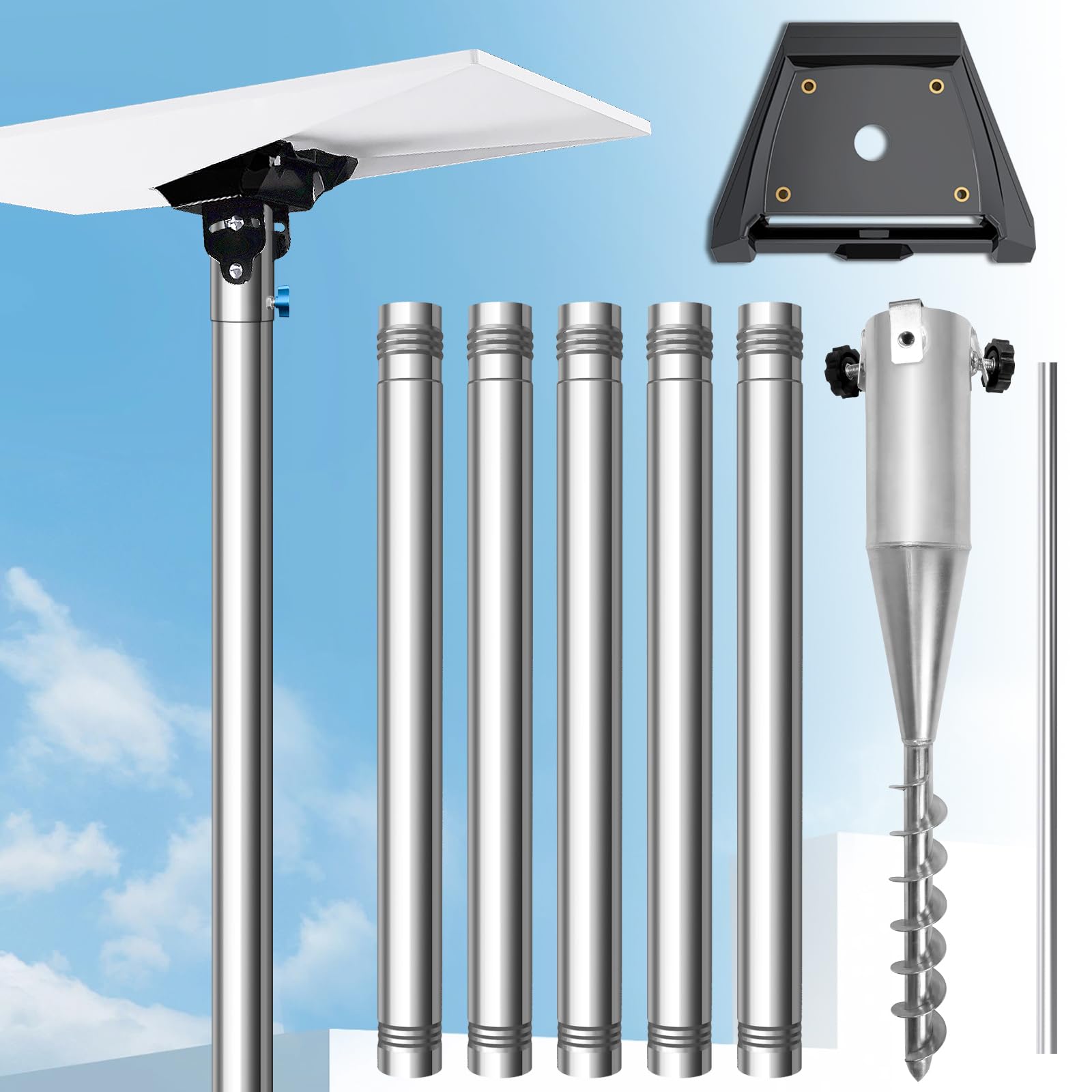 Starlink Standard 4/4X Pole Mount, 10Ft Starlink Gen 3/4 Ground Pole Mount | 1.5