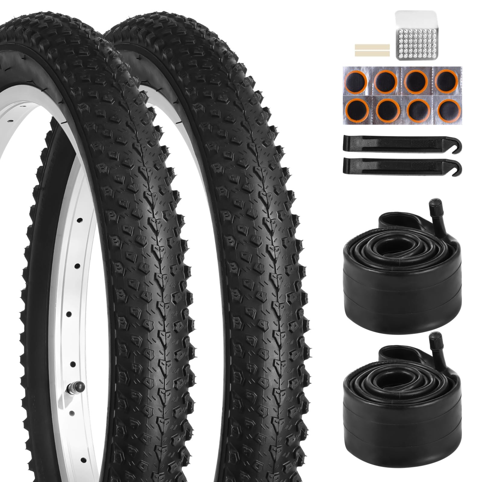 yeesport 2 Pack 18" Bike Tires 18 x 2.125/57-355 and 18 Bike Tubes Schrader Valv