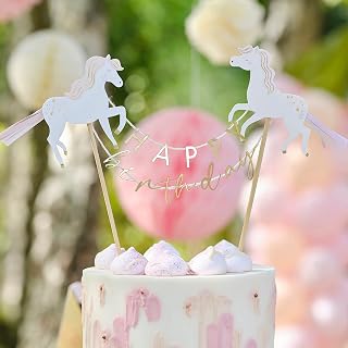 Ginger Ray Princess Unicorn Happy Birthday Cake Topper