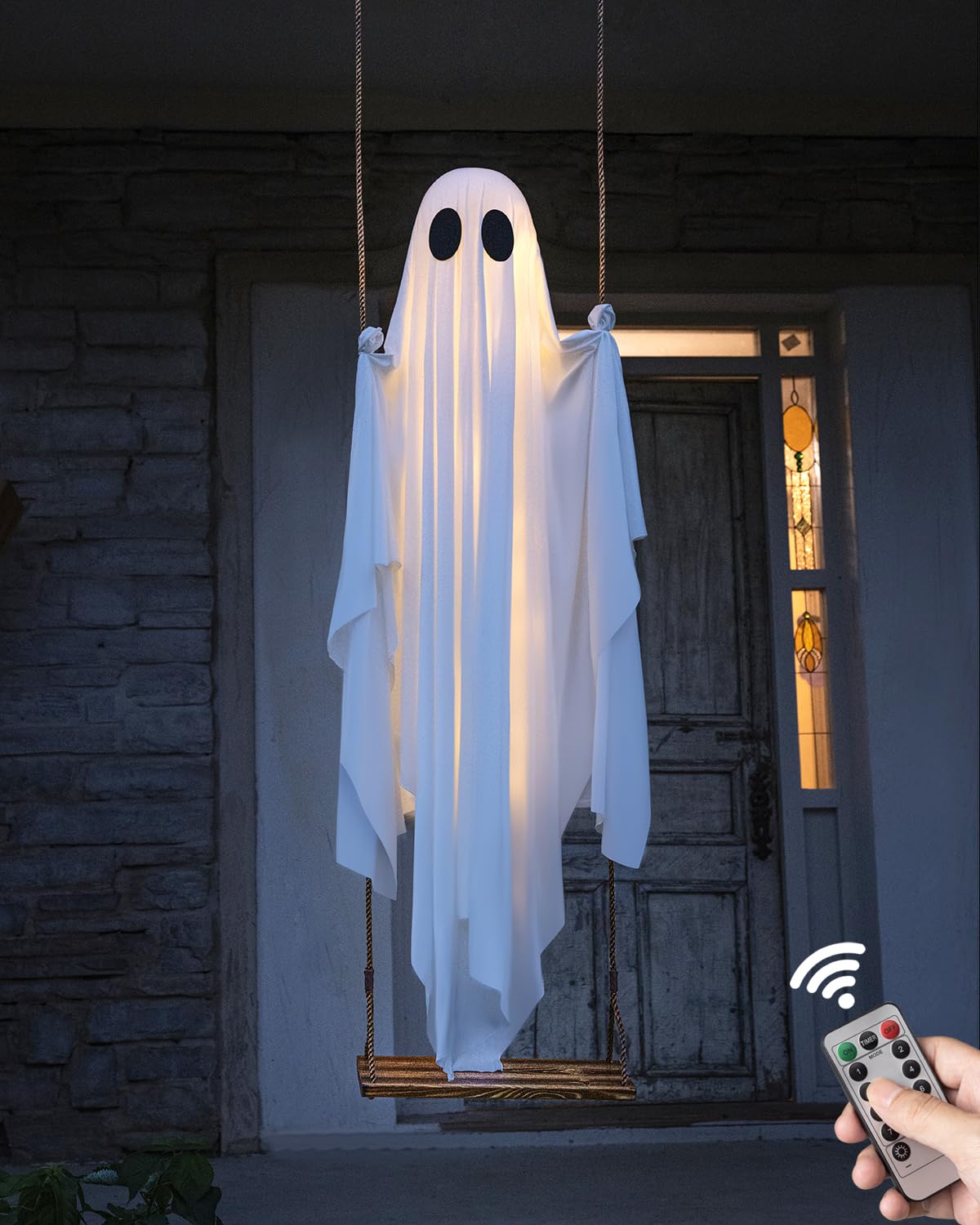 MERKYO Halloween Decorations Outdoor - 5 FT Large Hanging Swing Ghost Halloween 