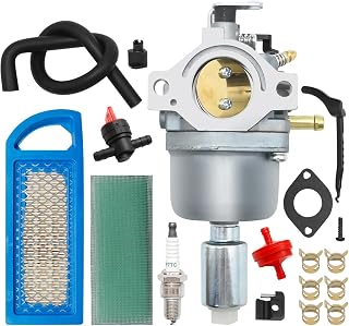 Ollanoos 799727 Carburettor Air Filter Kit, Lawn Mower Carb with Fuel Filter Spark Plug Replacement for Craftsman LT1000 Replacement for Brigs-straton 14HP 15HP 16HP 17HP 17.5HP 18HP Intek Engines