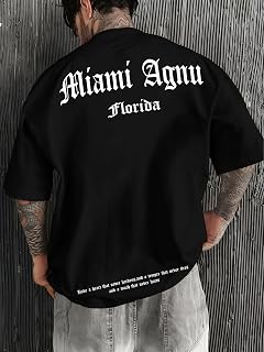 Gothic Letter Print Oversized Crew Neck Short Sleeve Summer Streetwear T Shirt (zt11)