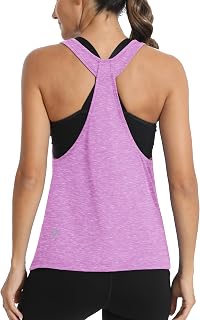 Fihapyli ICTIVE Women's Sleeveless Fitness Tank Top, Open Back Racerback, Training Shirt for Intense Muscle and Gym