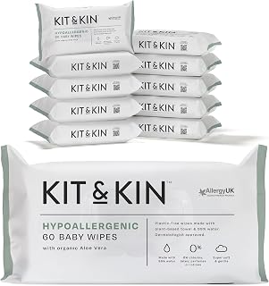 Kit & Kin Baby Wipes, 600 Wipes (10 Packs), Baby Wipes 99% Water