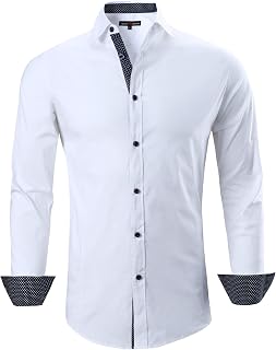 Alex Vando Herren Hemden Regular Fit Lange Ärmel Bügelfrei Stretch Business-Hemd für Herren