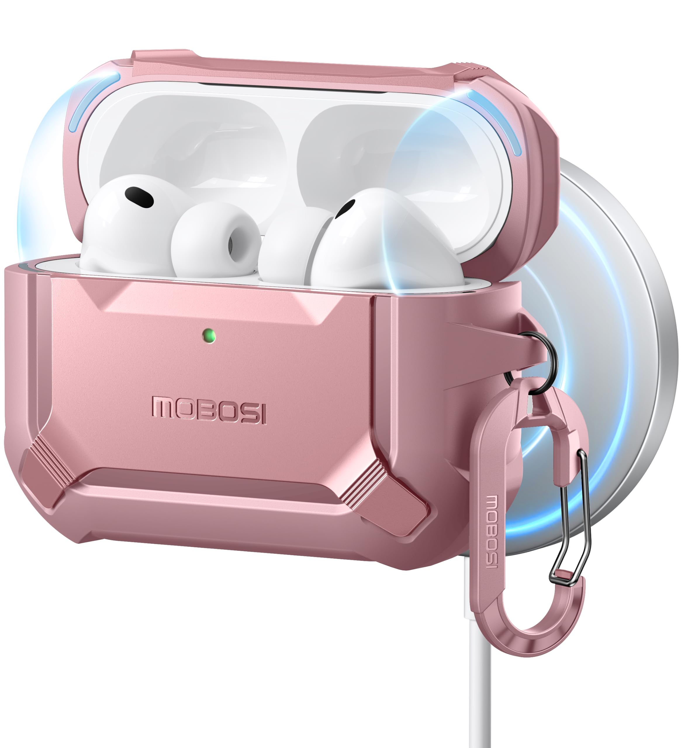 MOBOSI for AirPods Pro 3 Case with Magnetic Lid Lock,Pink | Compatible with MagS