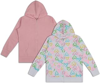 Pink Angel Little & Big Girls - Felpa con cappuccio e cerniera, alla moda, per bambini