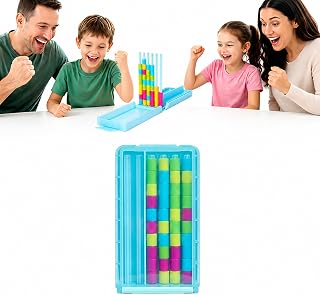 Mini Color Stack Challenge Game, Portable Pocket Travel Brain Teaser Puzzle | Mini Color Stack with 40 Color Rings, Stack & Sort Logic Puzzle for All Ages