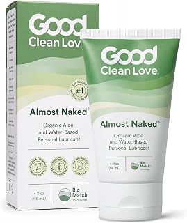 Good Clean Love Almost Naked Water-Based Lube, Organic Aloe, 4 Oz (1-Pack) | Organic Aloe Vera, Water-Based Personal Lubricant. Ph-Balanced Intimate Wellness Gel For Men & Women. Safe For Toys & Condoms