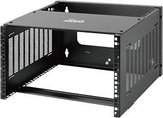 Tecmojo 6U Wall Mount Rack,6U Rack 13.9 inch Depth,132lbs(60kg) Weight Capacity,19" Network Rack for Shallow Server and IT Equipment, Network Switches,Patch Panel Bracket,Black