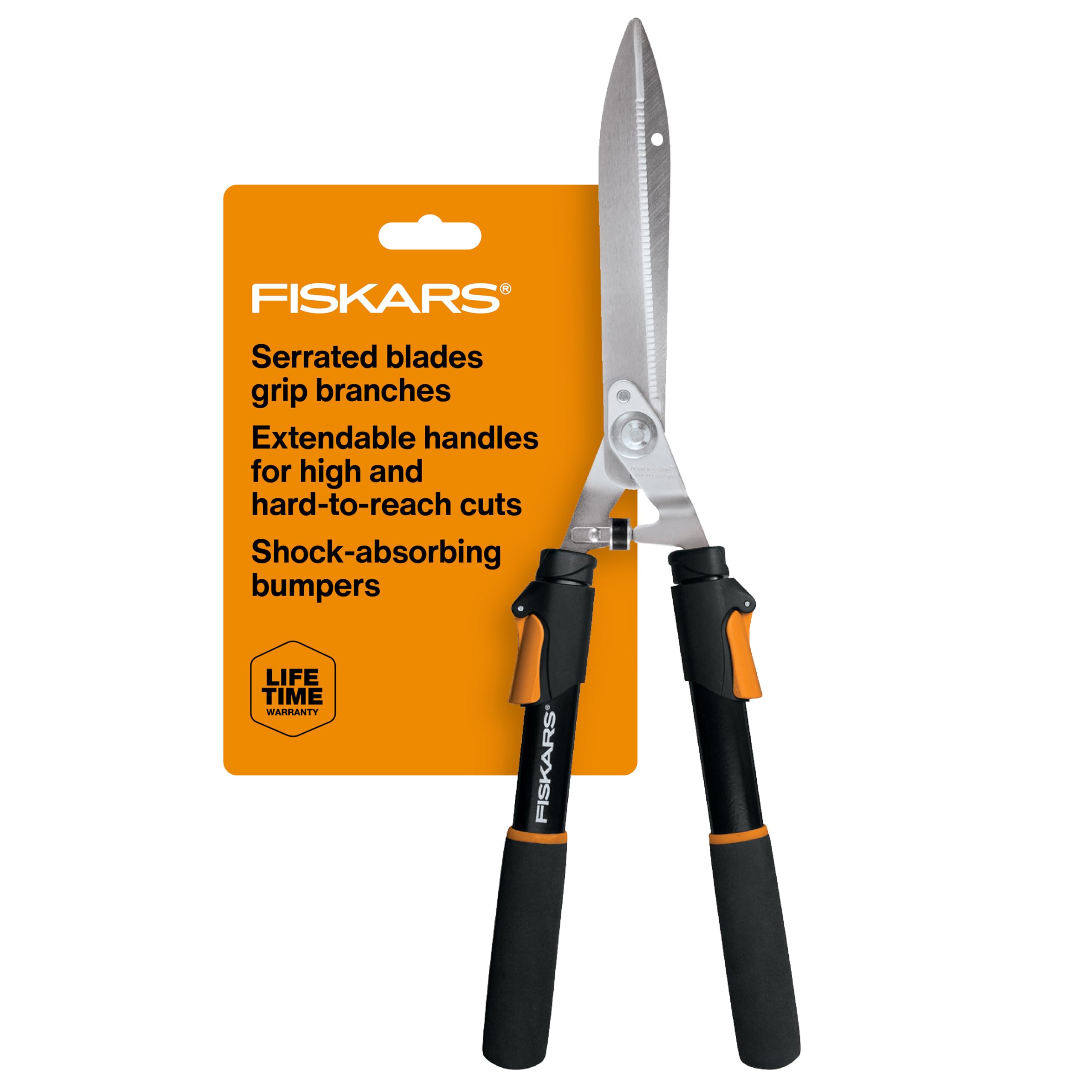 Fiskars 25"-33" Power-Lever Extendable Garden Hedge Shears, 10” Blades | Telesco