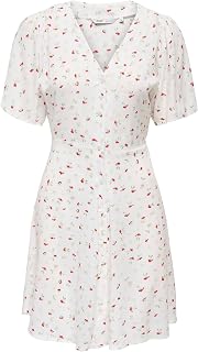 Only Onlevida S/S Women's Short Dress Wvn Noos Dress with Buttons and Belt (Pack of 1)