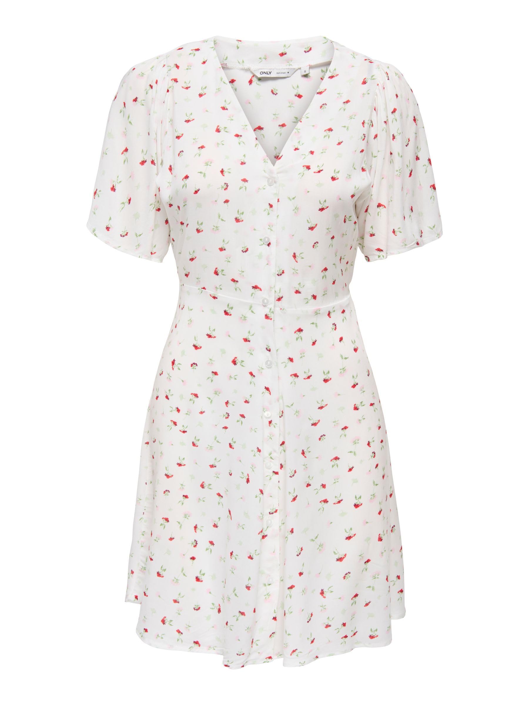 Only Onlevida S/S Women's Short Dress Wvn Noos Dress with Buttons and Belt (Pack
