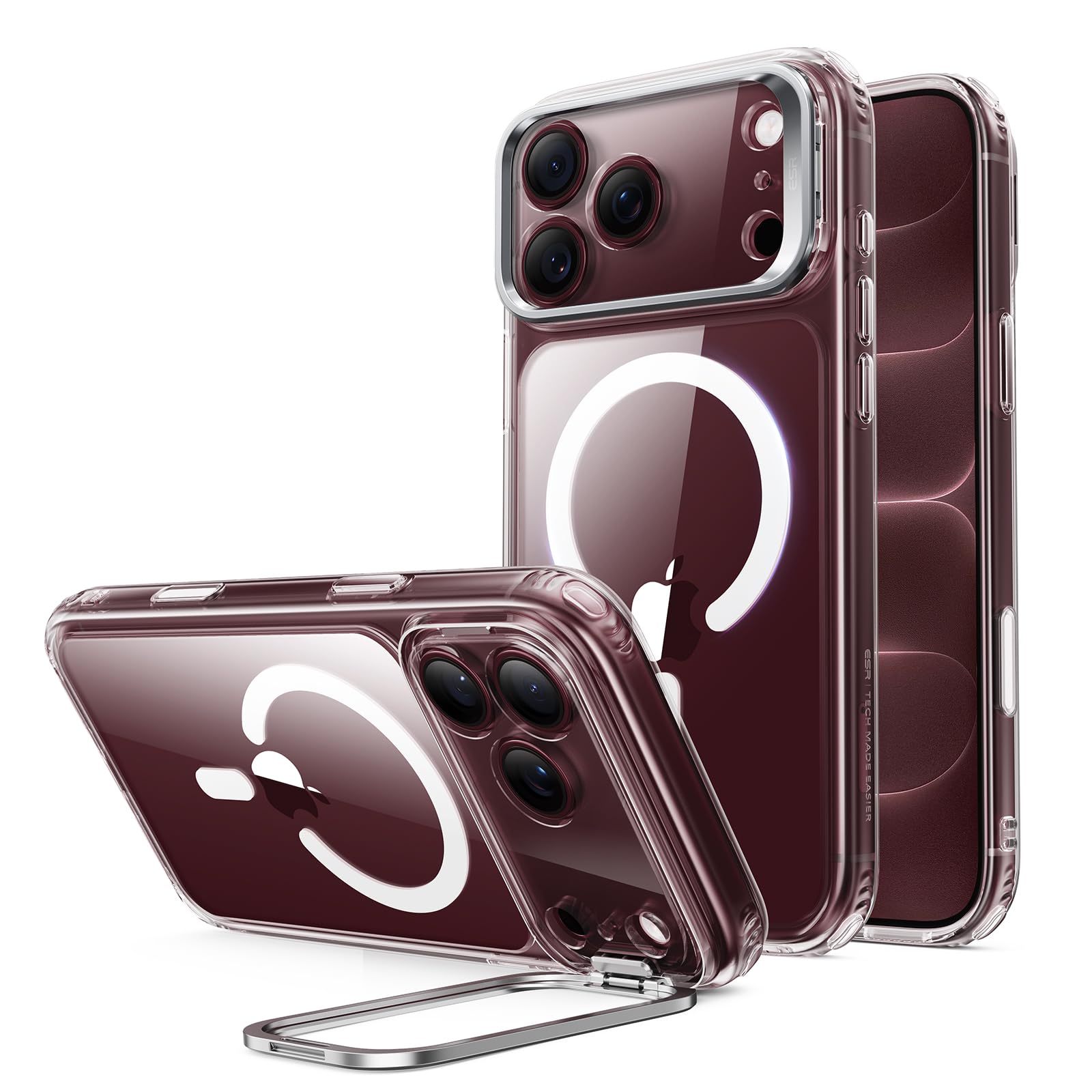 ESR Classic Hybrid for iPhone 18 Pro Max/17 Pro Max Case with Flex Stand | Long-