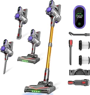 MONSGA Escoba Aspiradora sin Cable 45KPa/50Min,Aspirador con LED Display