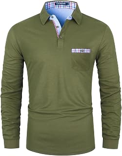 LIUPMWE Poloshirt Herren Langarm Getäfelt T Shirts Männer Hemd T-Shirt Slim Fit Golf Sports