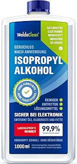 WoldoClean Isopropanol 99.9% 1L Isopropyl Alcohol - Cleaning Alcohol IPA | Degreaser for Electronics, 3D Printers, Glass, Metal, Workshop, Circuit Board