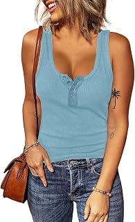 Women's Summer Casual Ribbed Sleeveless Tank Top