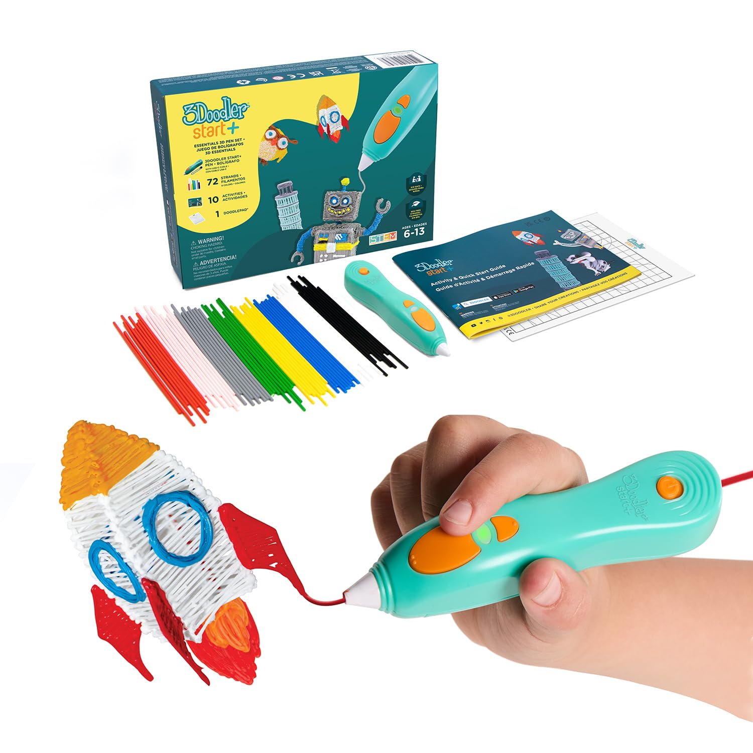 3Doodler Start+ Essentials 3D Pen Set for Kids, Easy to Use, Learn from Home Art