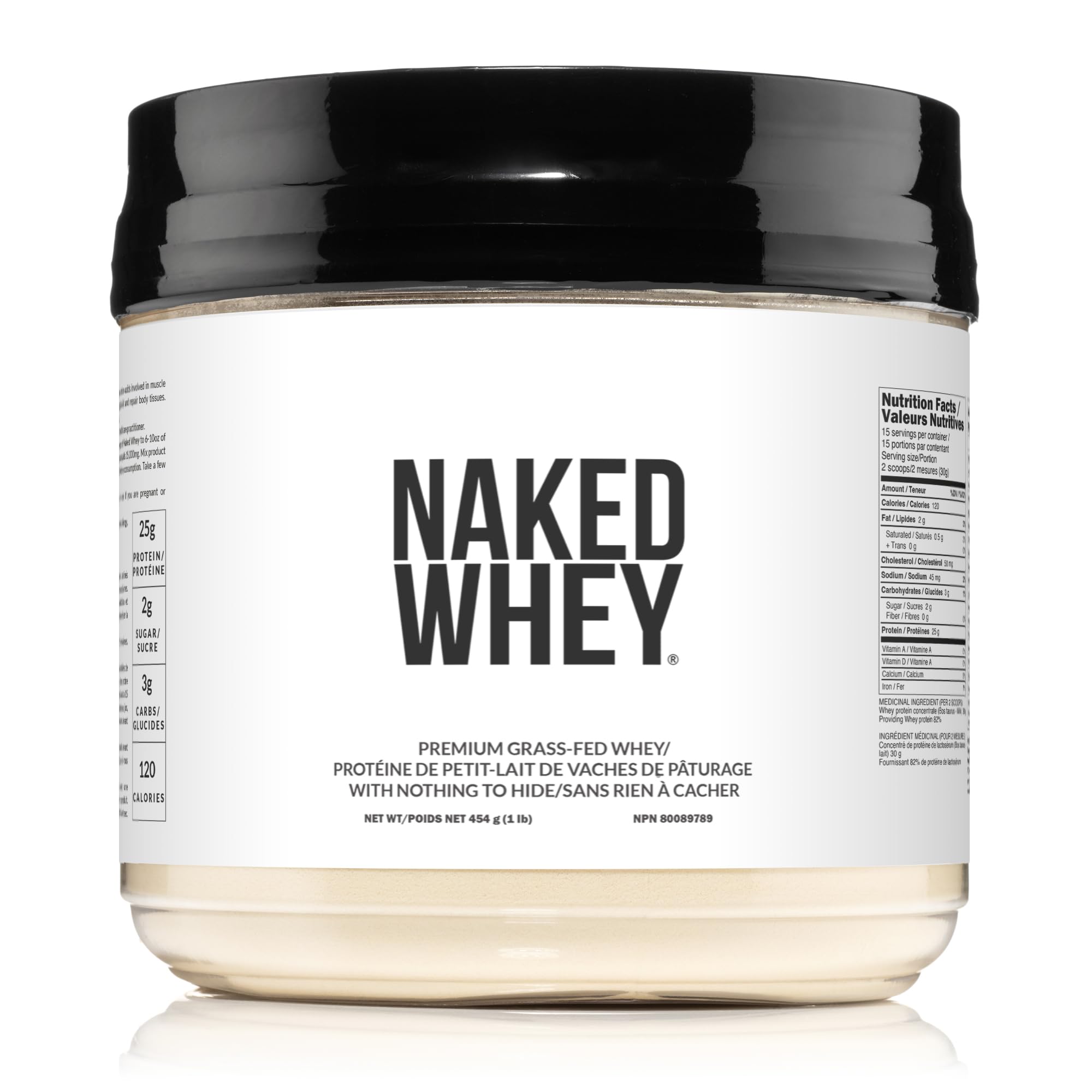 NAKED WHEY 1LB - Only 1 Ingredient, 100% Grass Fed Whey Protein Powder, Undenatu