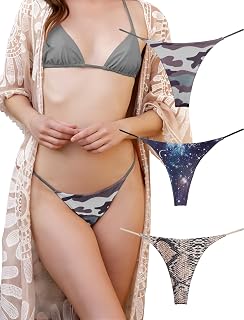KUKU PANDA Cotton Thongs for Women Sexy Seamless Woman G String Panties 3 Pack Set…