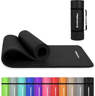 MSPORTS Premium Gym Mat - Non Slip Floor Mat for Fitness, Yoga & Bodybuilding - Available in 4 Sizes, and 12 Colours Thick Yoga Mat