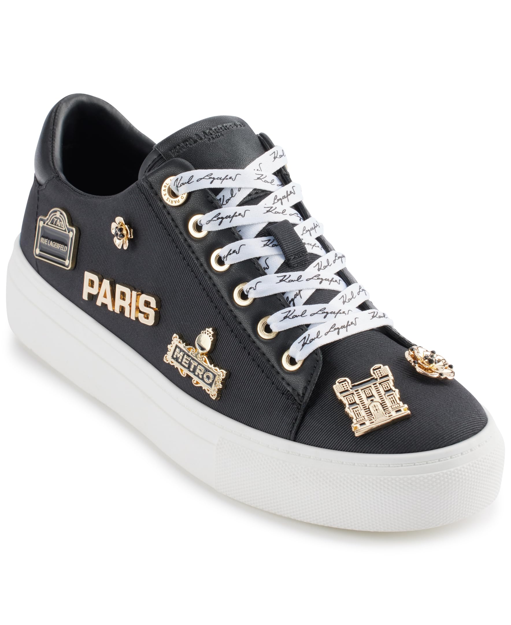 Karl Lagerfeld Cushioned Insole Everyday Cate Rue Pins – Lace Up Women's Trainer