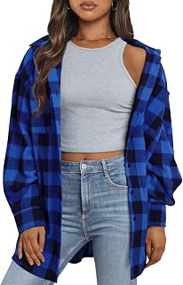 Trendy Queen Women Shirts Long Sleeve Flannel Button Plaid Blouse Autumn Tops Fashion Winter Jackets 2024