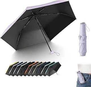 Travel Folding Golf Umbrella, 8 Automatic Ribs Open/Close, Lightweight Compact Portable Car Backpack, Sun and Rain Sun UV Protection Anti 99, UPF 50, Men &
