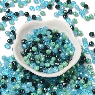 280pcs/60g Faceted Glass Rondelle Beads Mixed Color Glass Loose Beads for DIY Bracelet Necklace Earrings Jewelry Making Supplies 6x5mm