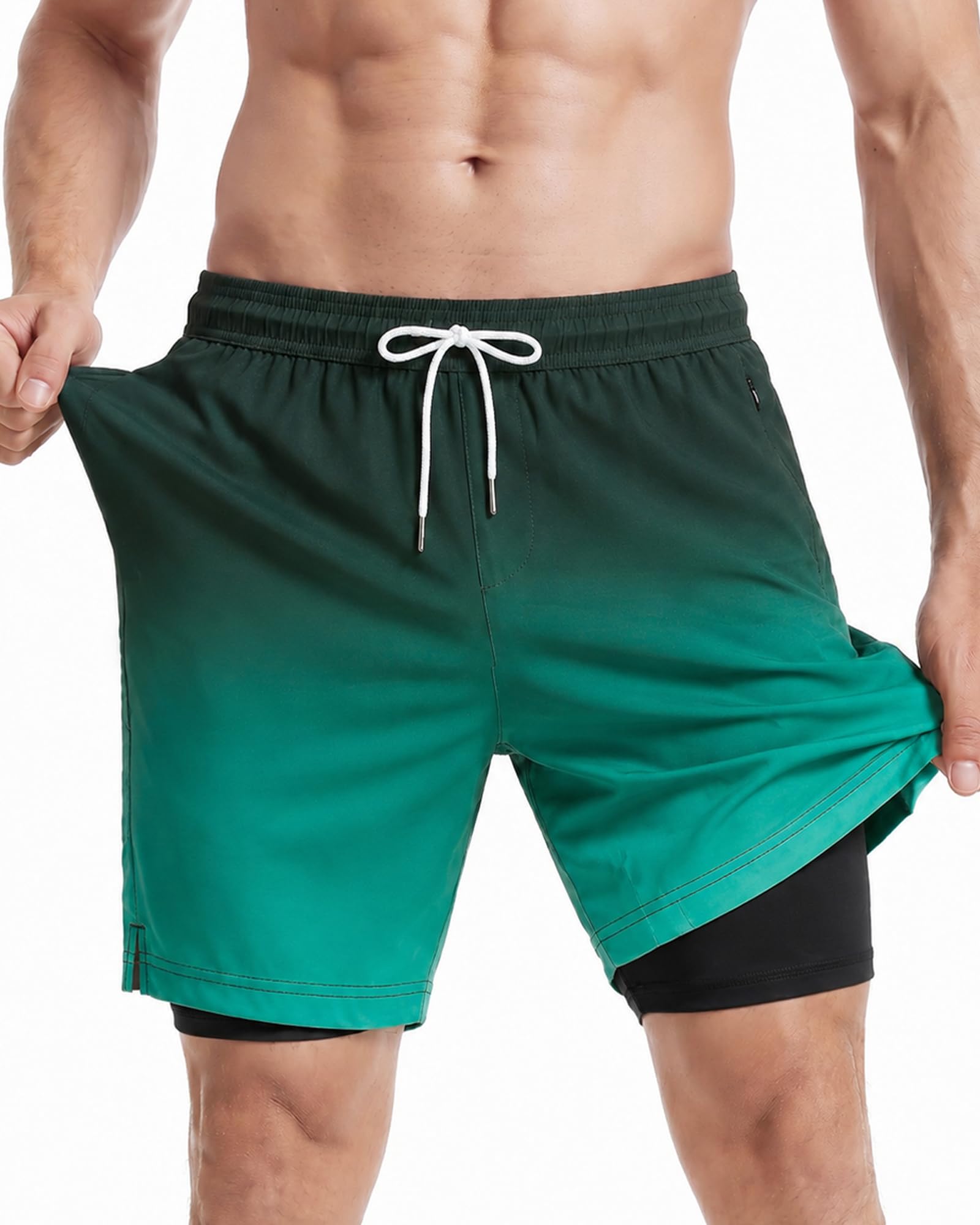 maamgic Men's Swim Shorts Beach Shorts Swim Trunks Quick Dry for Holidays