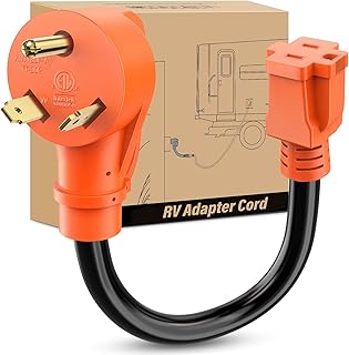 Nilight 30 Amp to 15 Amp RV Power Adapter Cord ETL Listed TT-30P 5-15R | Pure Copper Heavy Duty 10 Gauge Wire 30M/15F Weatherproof Cord for RV Camper Caravan Van Trailer