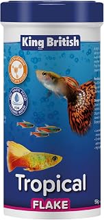 King British – Tropical Fish Flake 55g – Multi-Vitamin Complete Food – Clear Water Formula Natural Ingredients – For Tropical & Other Aquarium Fish