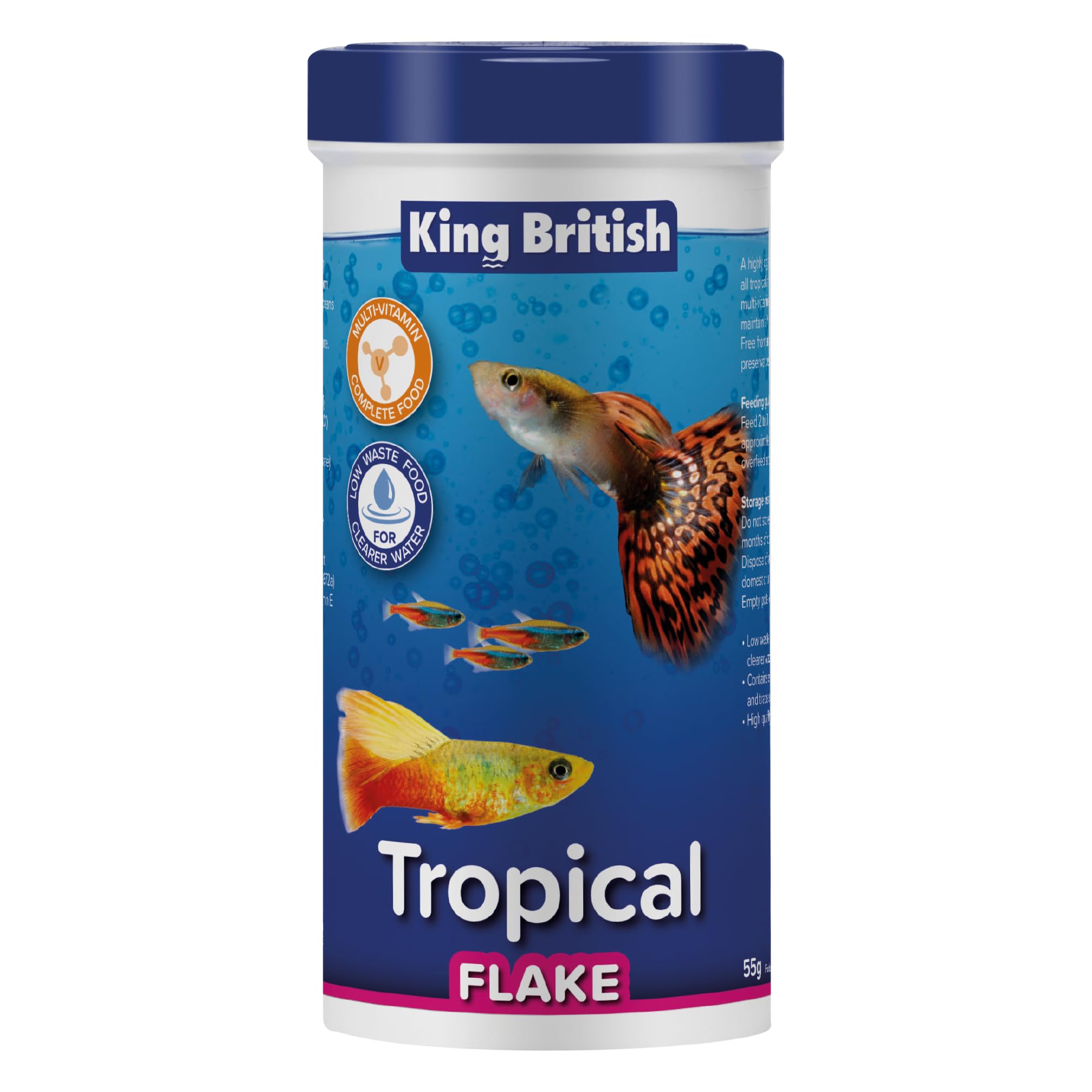 King British – Tropical Fish Flake 55g – Multi-Vitamin Complete Food – Clear Wat