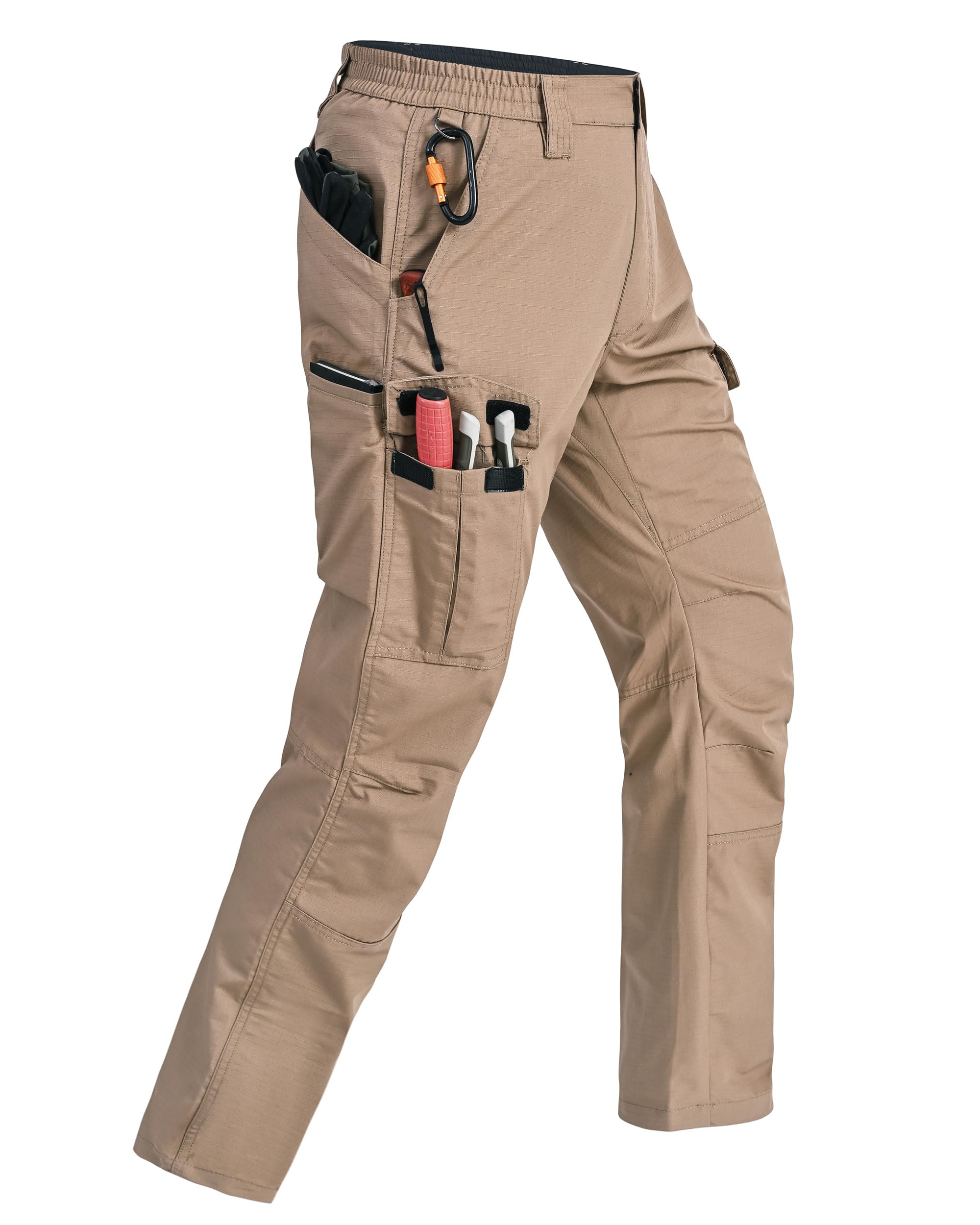 Mens Ripstop Cargo Trousers Waterproof Breathable Tactical 7 Pockets