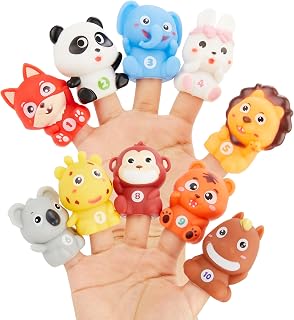 AQKILO Animal Finger Puppets, Funny Party Toys and Gifts, 10 Pieces | Weird Stuff Gifts With Funny Animals, Silly Games, Party Favors, Pretend Play, and Random Fun
