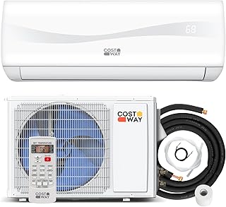 COSTWAY 12000BTU Mini Split Air Conditioner& Heater | 20 SEER2 115V Wall-Mounted Ductless AC Cools up to 750 Sq. Ft, Energy Efficient Inverter AC with Heat Pump