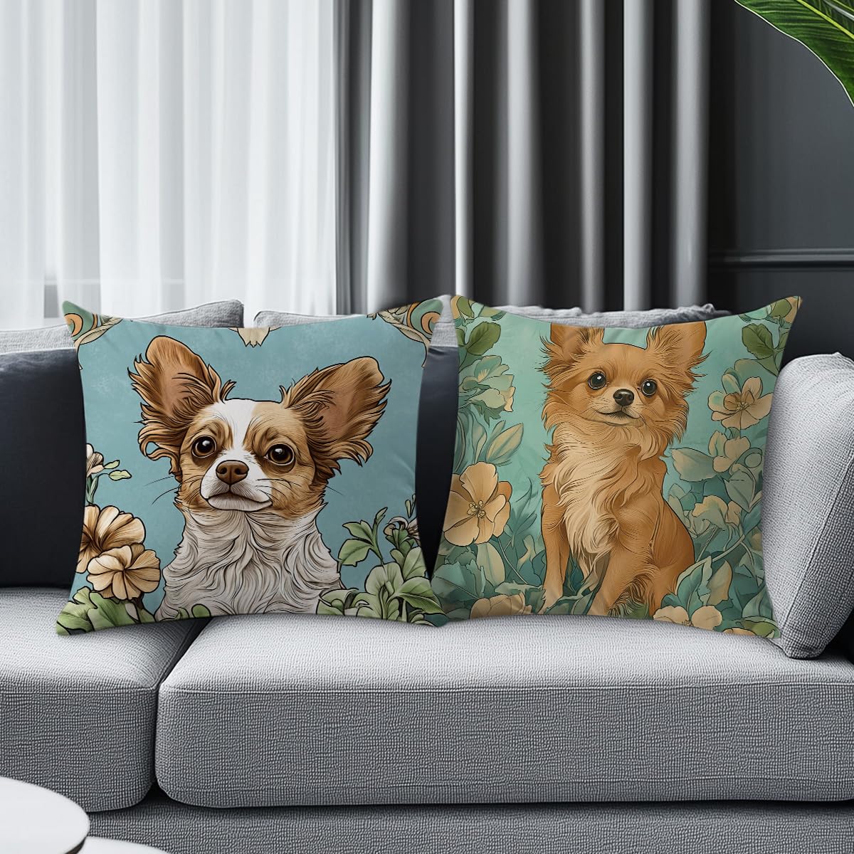 2 Pcs Dog Decorative Pillowcase for Dog Lovers Dog Throw Pillow Cover 18x18 Livi