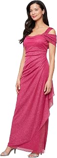 Alex Evenings Long Cold Shoulder Dress, Mother of The Bride Women's Special Occasion Dress