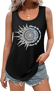 DUOEASE Tops Women's Summer 2025 Basic Sleeveless Crew Neck Tank Top Elegant Loose T-Shirt
