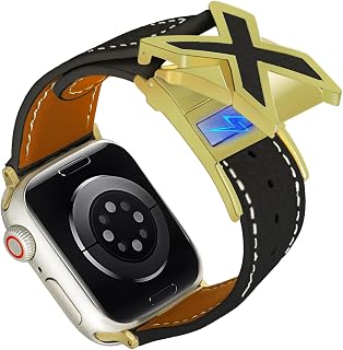 Cinturino magnetico in pelle compatibile con Apple Watch 40 mm, 38 mm, 44 mm, 45 mm, 41 mm, 42 mm, 46 mm, 49 mm, elegante cinturino con fibbia a forma di X, per donne e uomini, iWatch Ultra 2/Ultra/SE