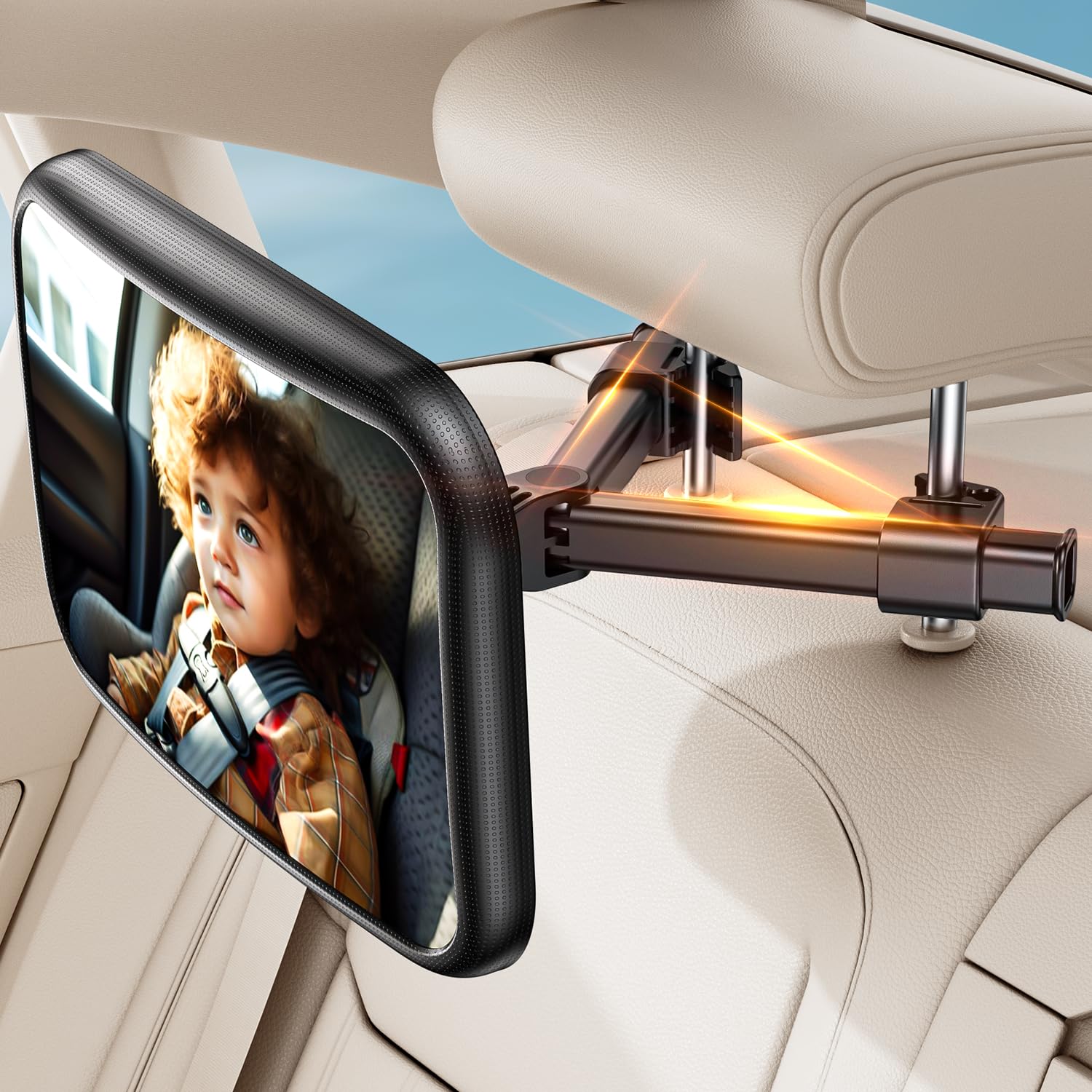 Baby Car Mirror for Car Seat Safely Mirror Hook Clip Design for Rear Facing Infa
