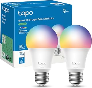 Tapo L530E (2-Pack) – WiFi Smart Bulb, RGB Multicolor, 800lm, E27 | Dimmable. 16M Colours. Schedules/Timer. No Hub Required. Away mode. Voice Control (Alexa/Google) and App Tapo.